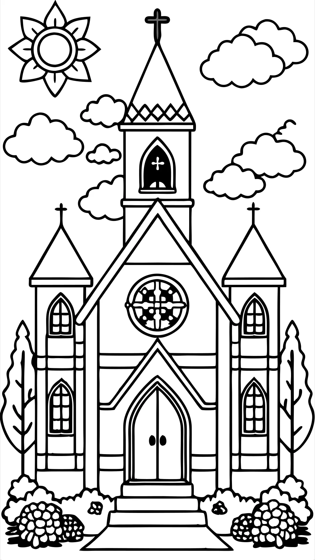 coloriage église